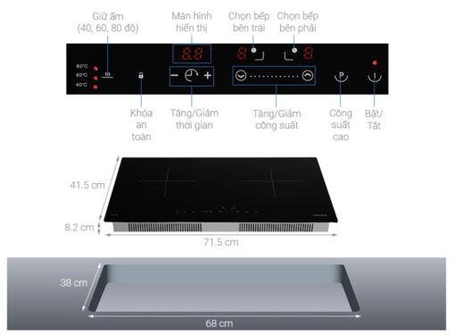 BẾP TỪ 2 VÙNG NẤU HAFELE HC I2712A 536.61.716